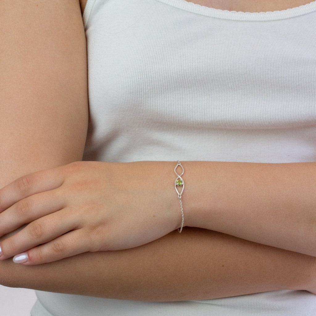 Peridot Bracelet on model