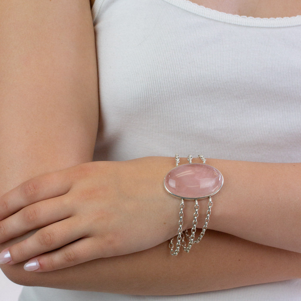 Rose Quartz Bracelet on model