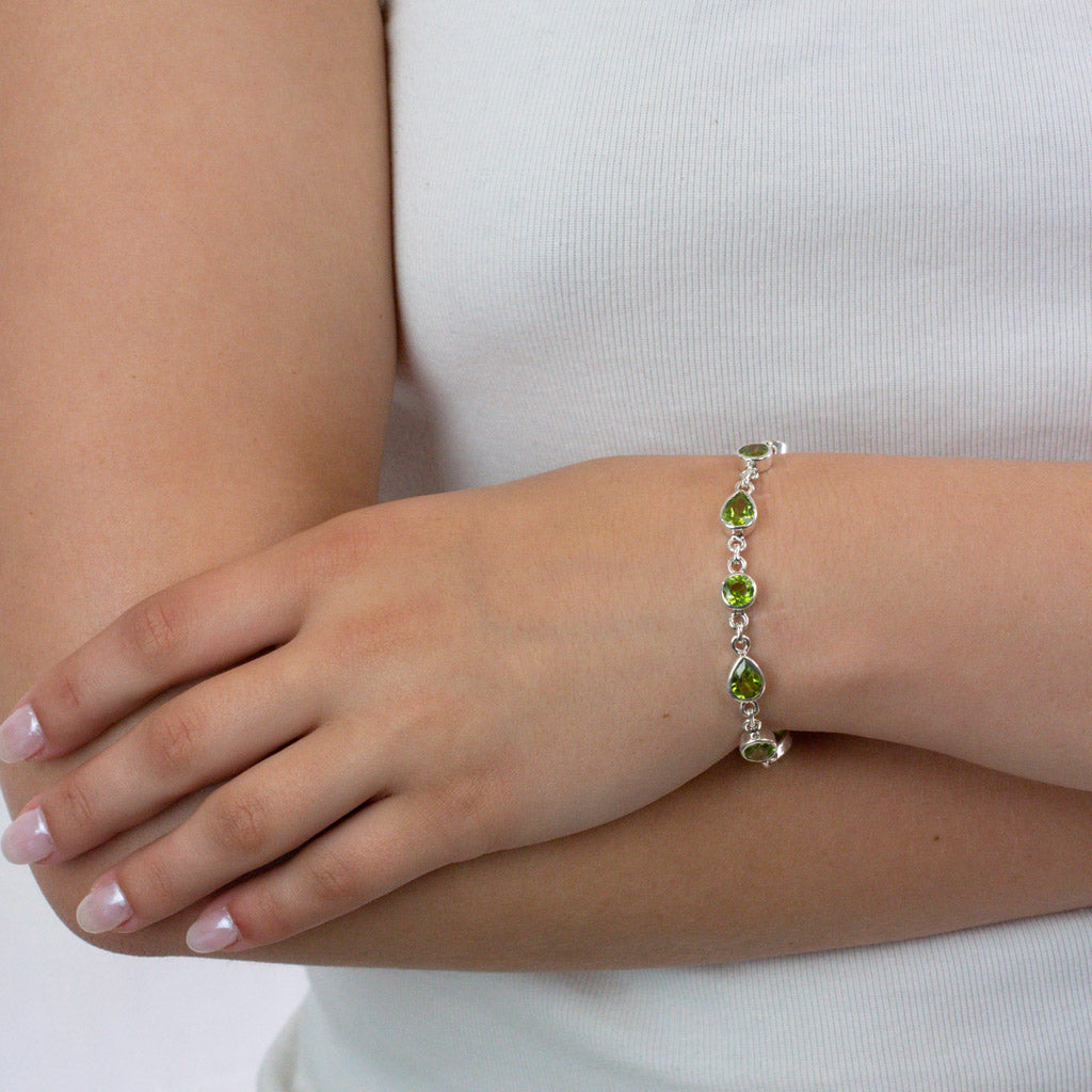 Peridot Bracelet on model