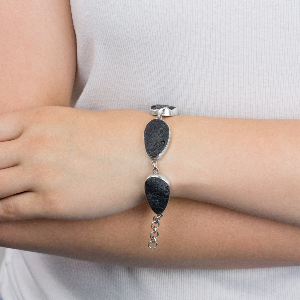 Tektite bracelet on model