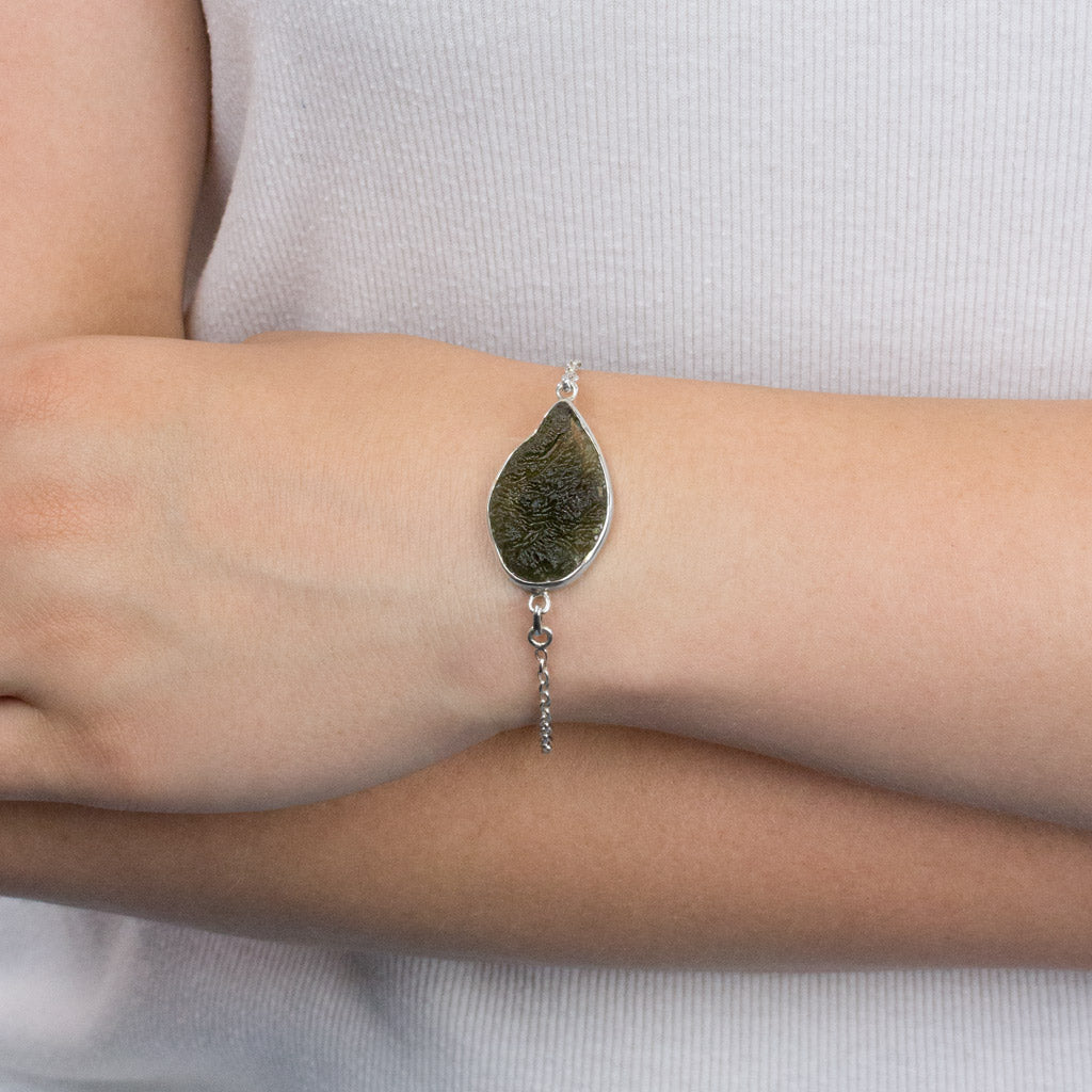 Moldavite Bracelet on model