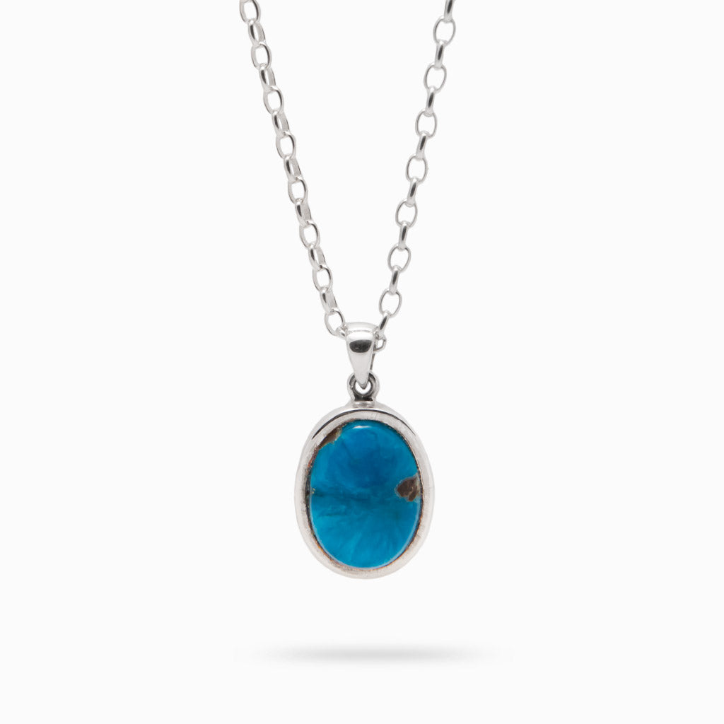 CABOCHON OVAL CAVANSITE NECKLACE STERLING SILVER | MADE IN EARTH