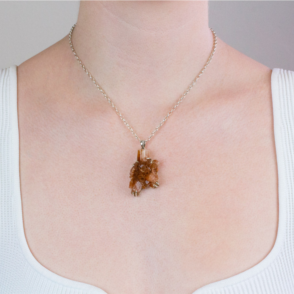 Aragonite Necklace on Model
