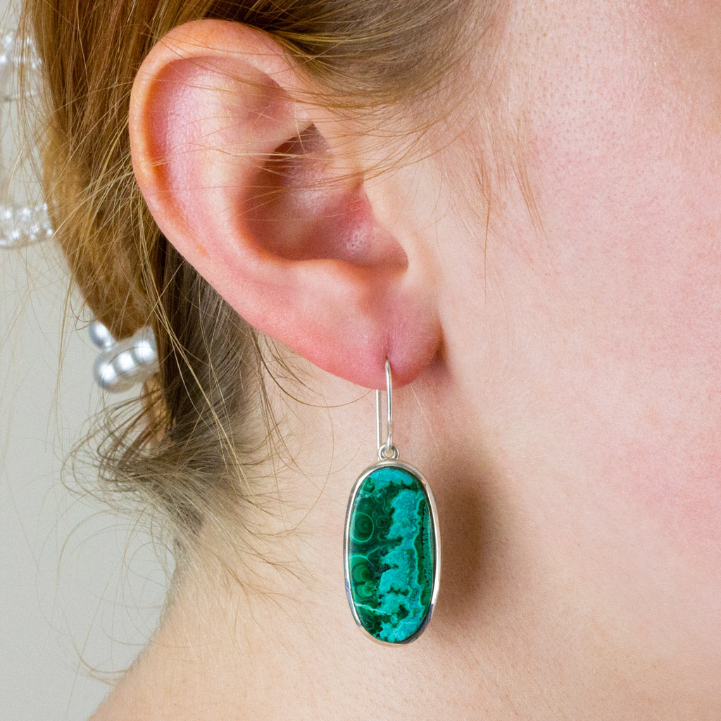 Chrysocolla Malachite Drop Earrings