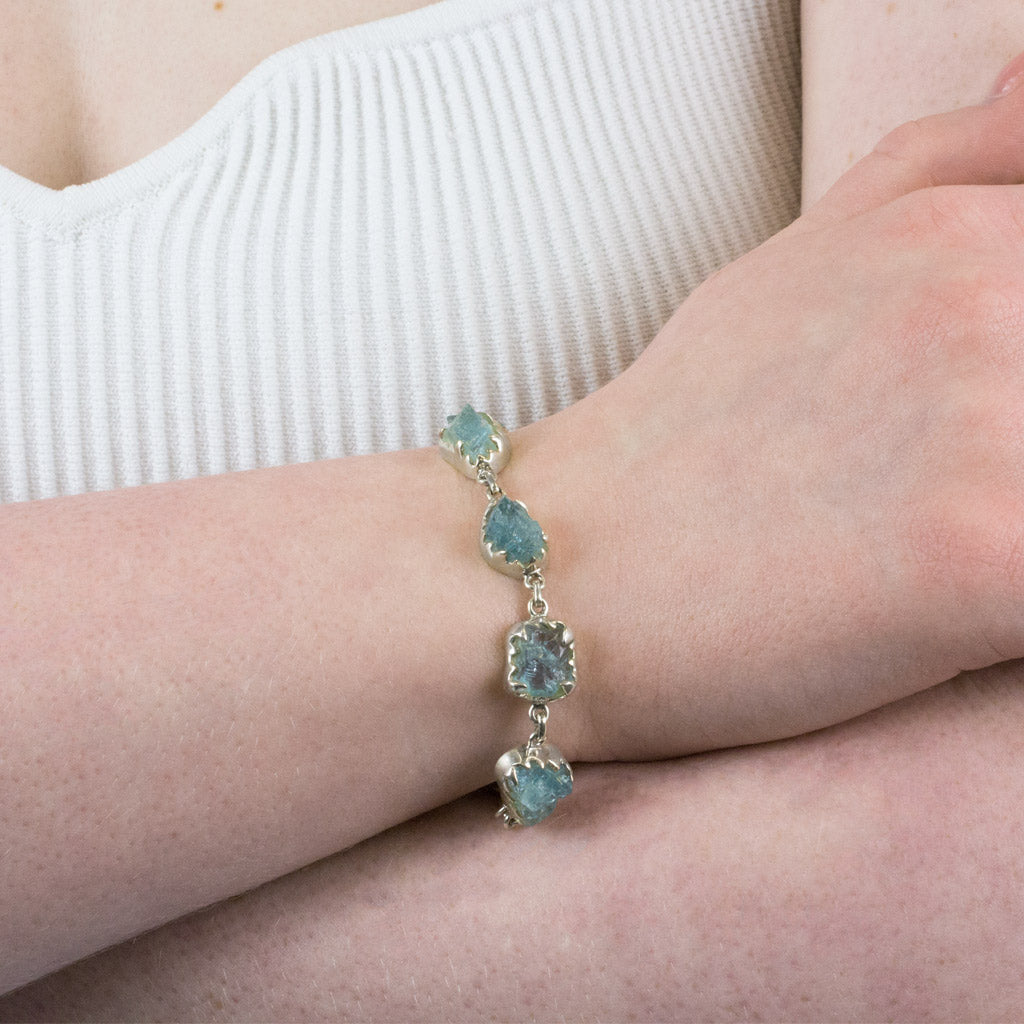 Aquamarine Bracelet on model | MADE IN EARTH