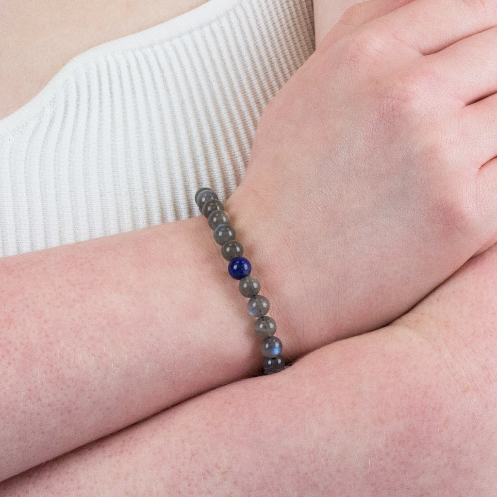 Labradorite and Lapis Lazuli Bead Bracelets