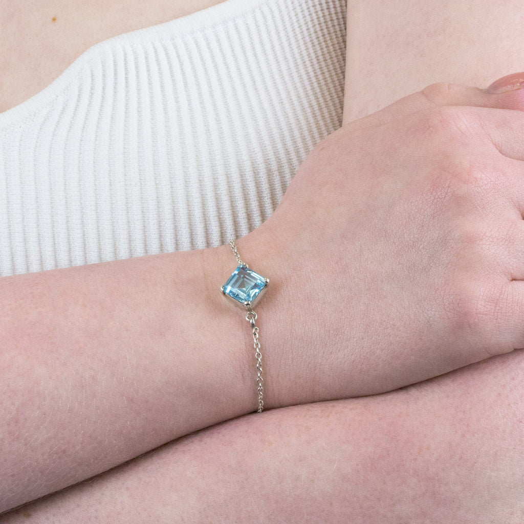 Blue Topaz bracelet on Model