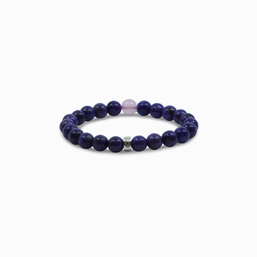 Charoite and Rose Quartz Bead Bracelets