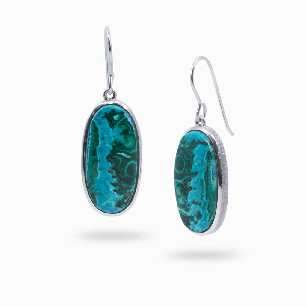 chrysocolla malachite drop earrings