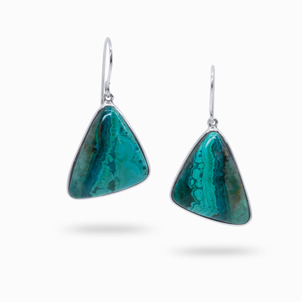 chrysocolla malachite drop earrings