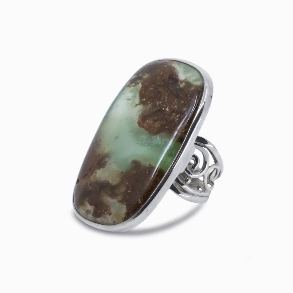 CHRYSOPRASE IN MATRIX SIDE VIEW