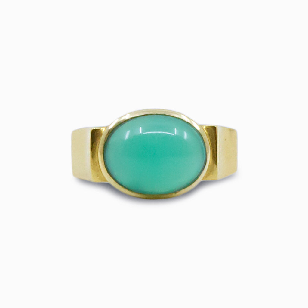 gold chrysoprase ring