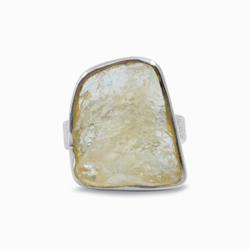 Raw organic Citrine ring
