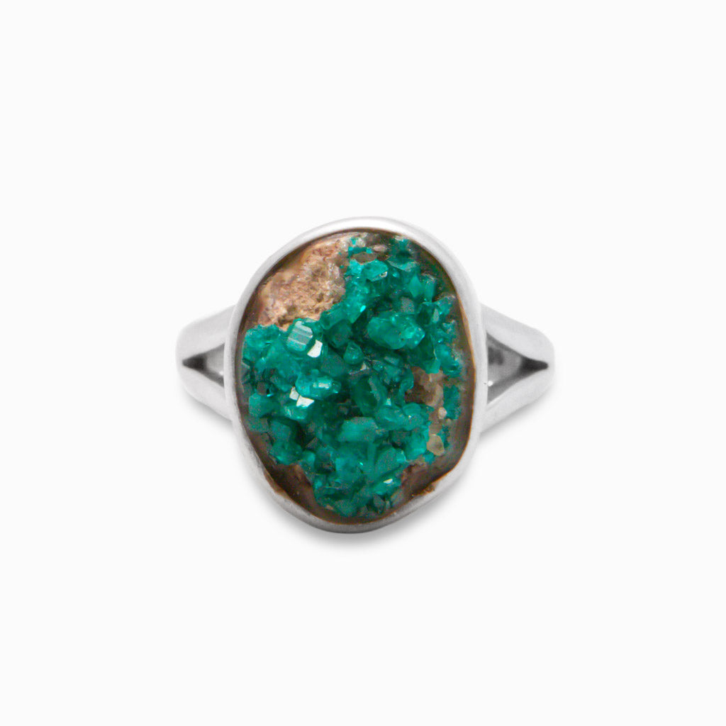 RAW DIOPTASE RING