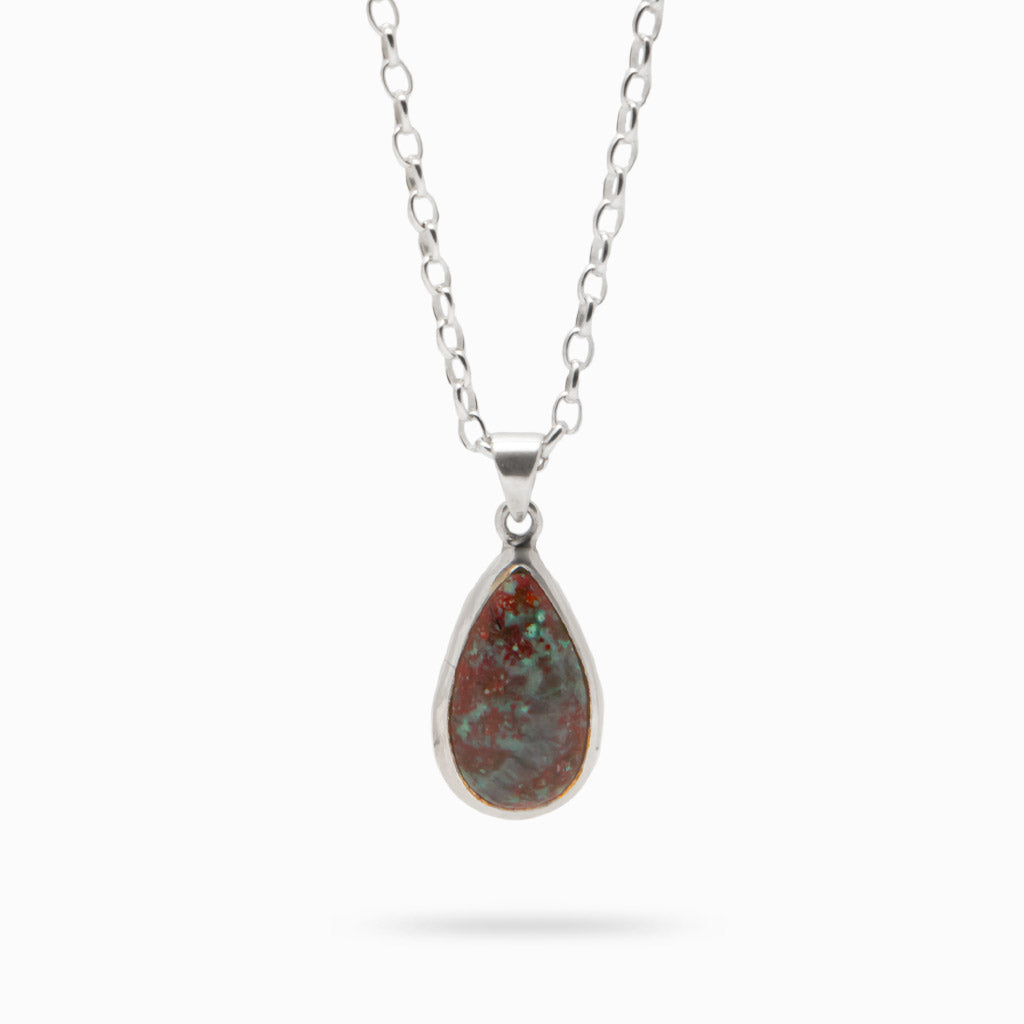 CABOCHON TEAR CUPRITE NECKLACE