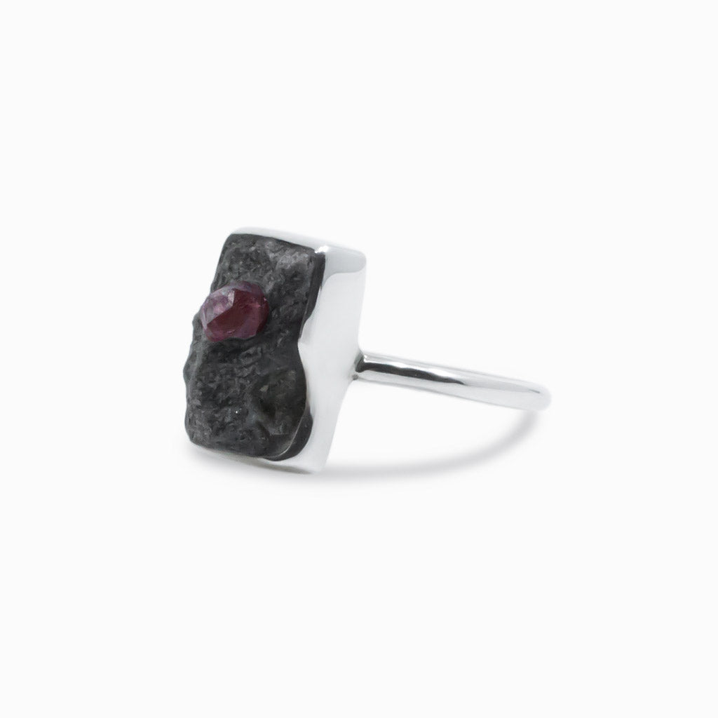 Raw Garnet ring