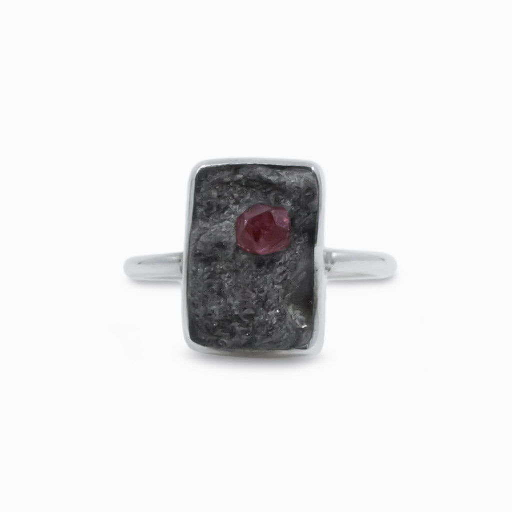 Raw Garnet ring