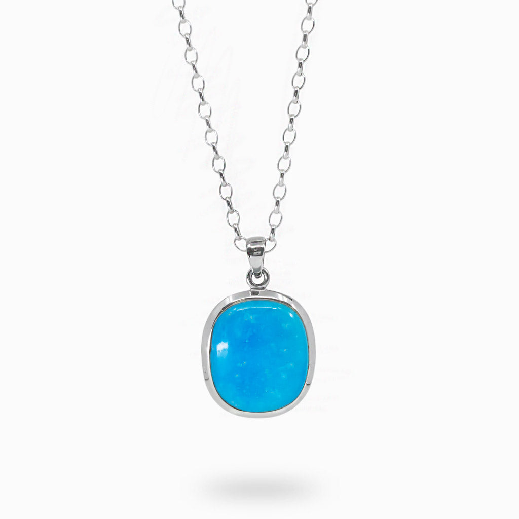 Cabochon Rectangle Hemimorphite necklace