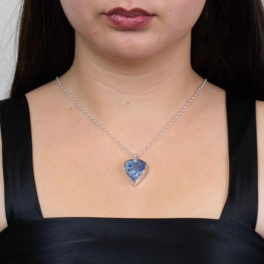 Azurite Malachite In Quartz Necklace