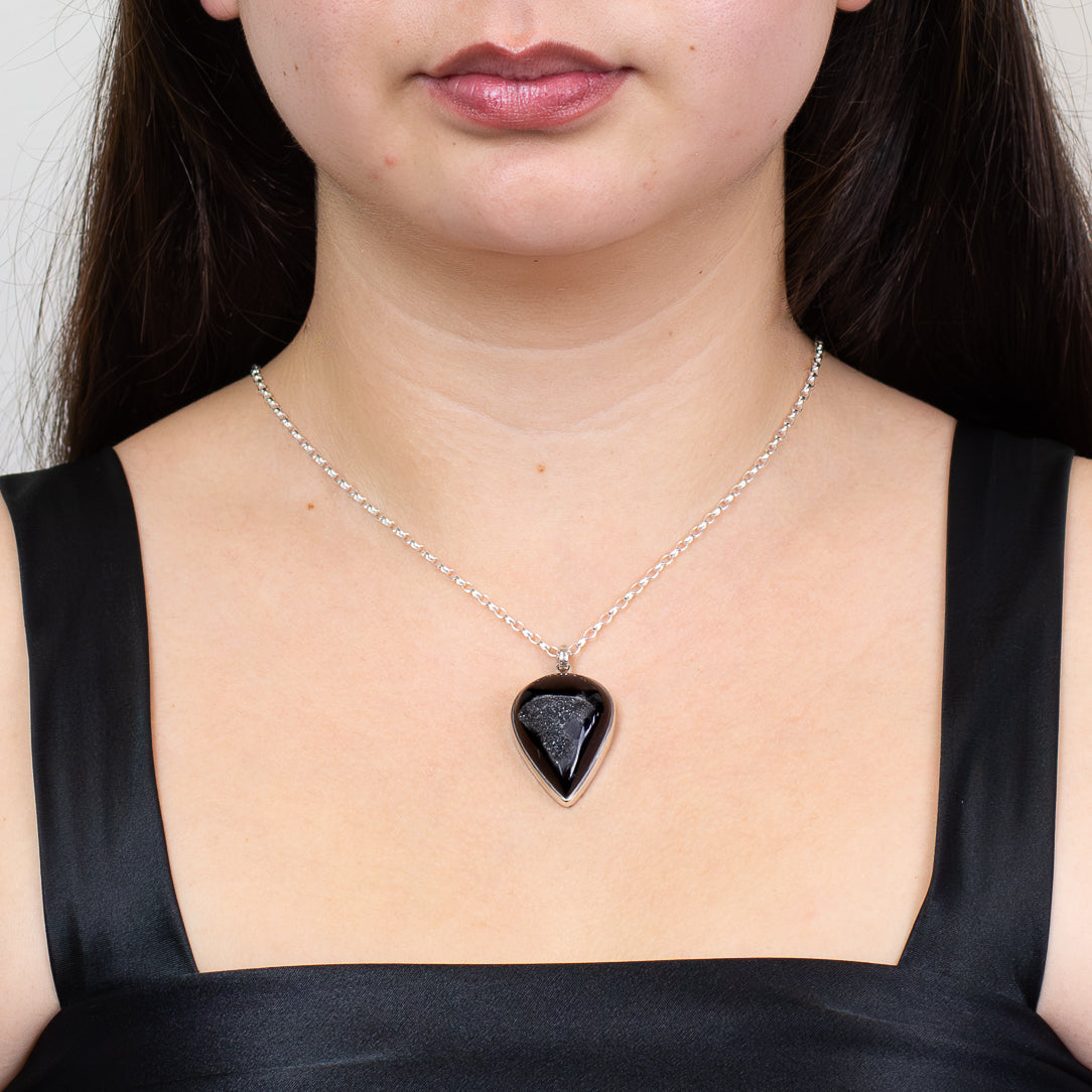 Onyx Druzy Necklace