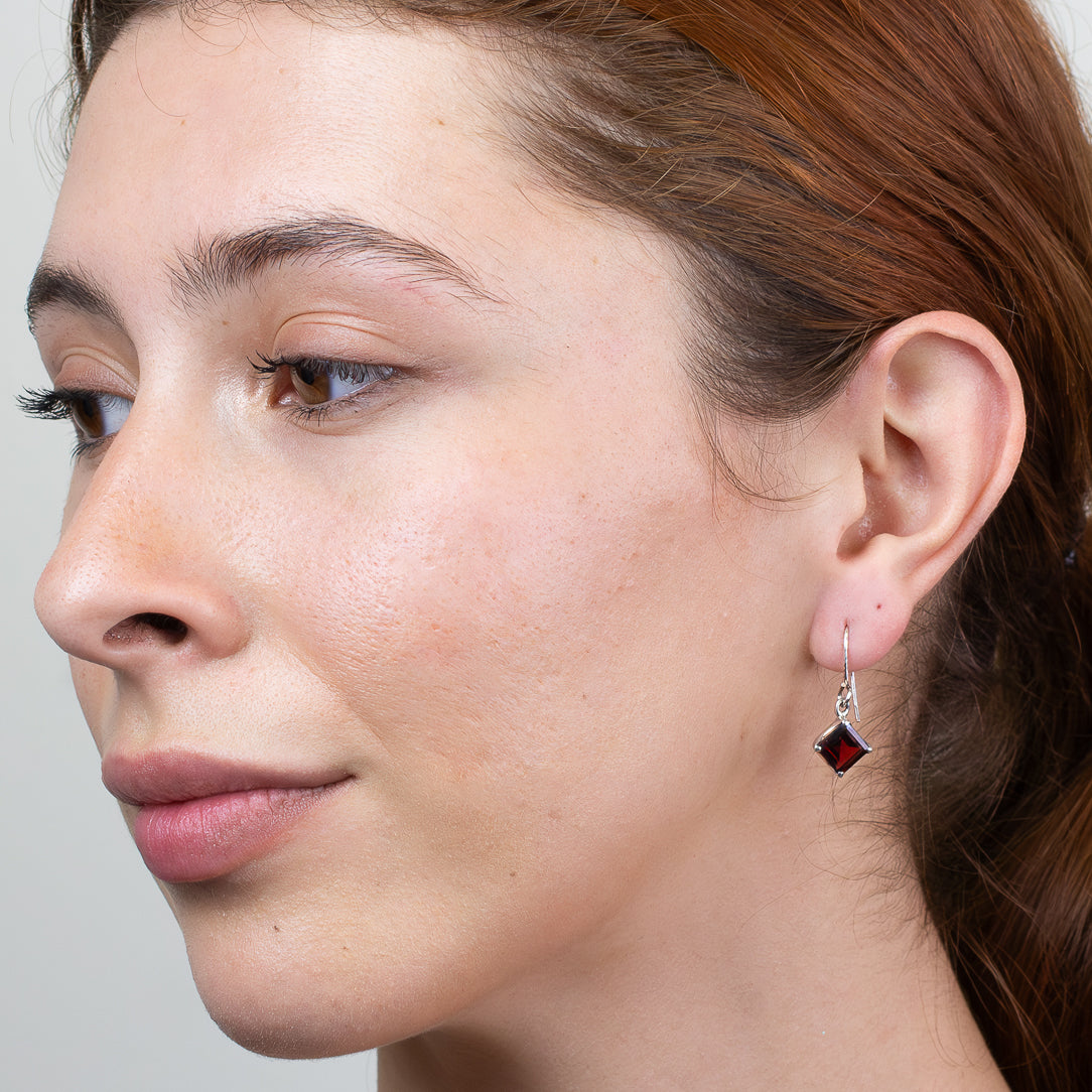 Garnet Drop Earrings