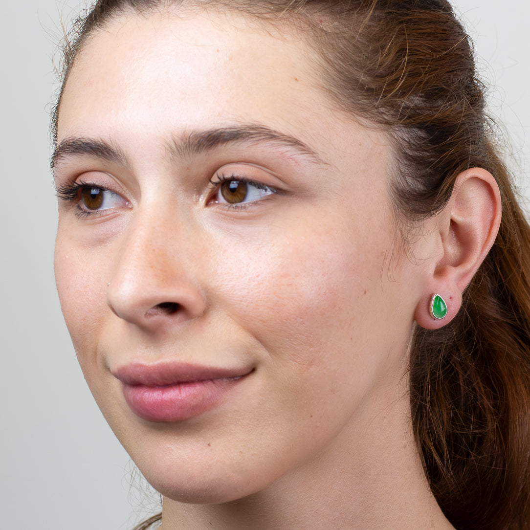 Burmese Jade Stud Earrings