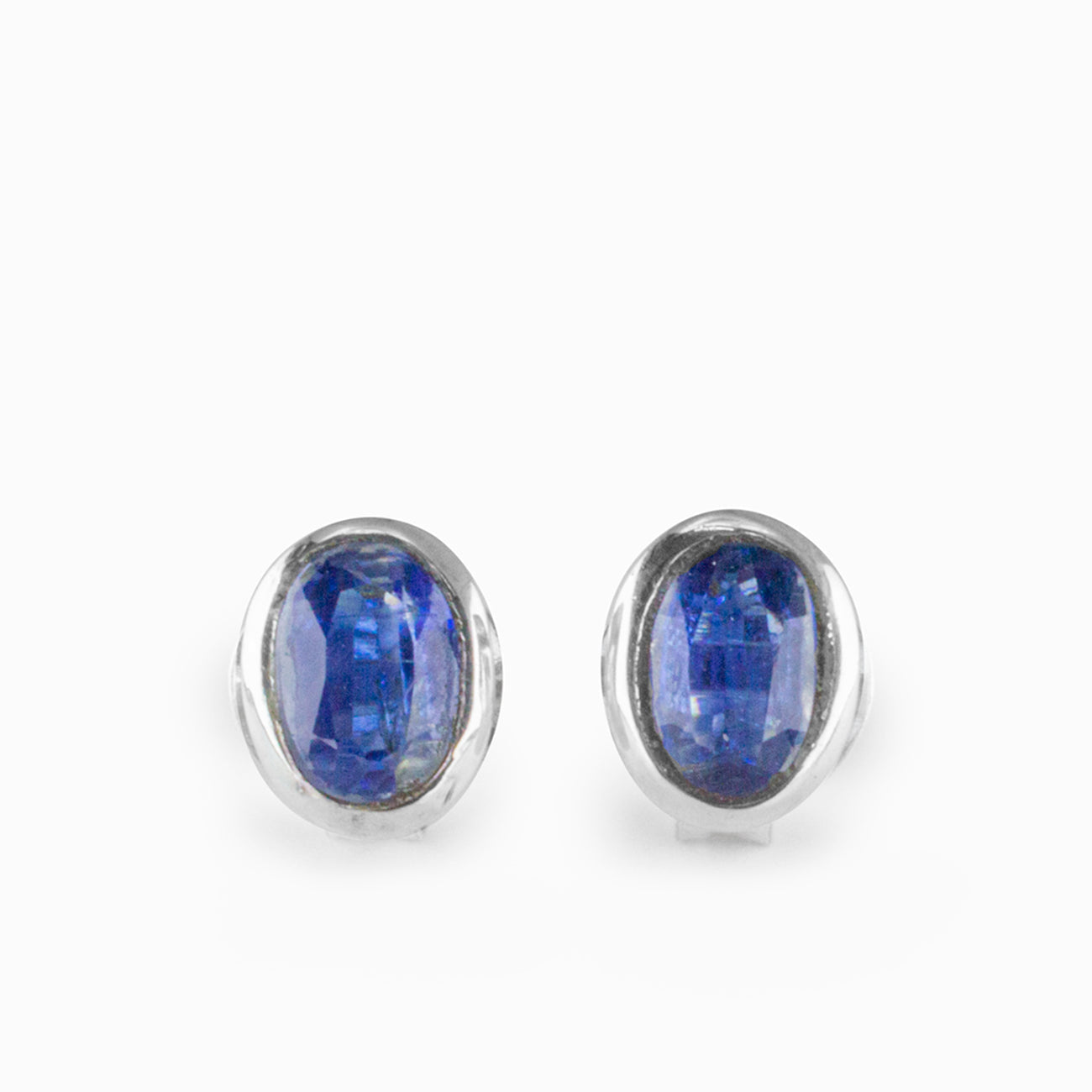 FACETED BLUE KYANITE STUD EARRINGS STERLING SILVER | MADE IN EARTH