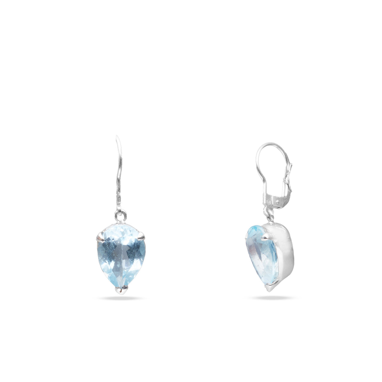 FACETED BLUE TOPAZ EARRINGS STERLING SILVER | MADE IN EARTH