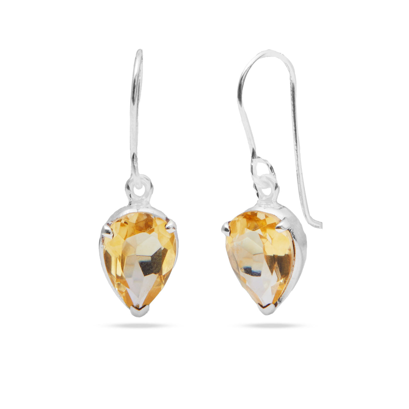 CITRINE FAC TEAR CLAW DROP EARRINGS STERLING SILVER | MADE IN EARTH