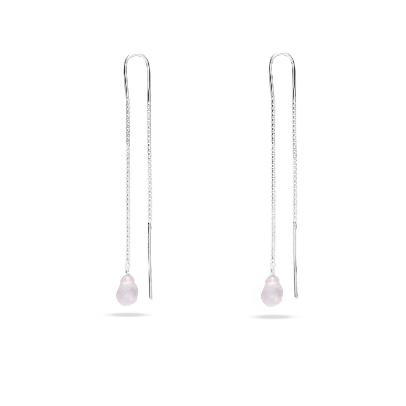 MIXED CUT ROSE QUARTZ BRI DROP EARRINGS STERLING SILVER | MADE IN EARTH