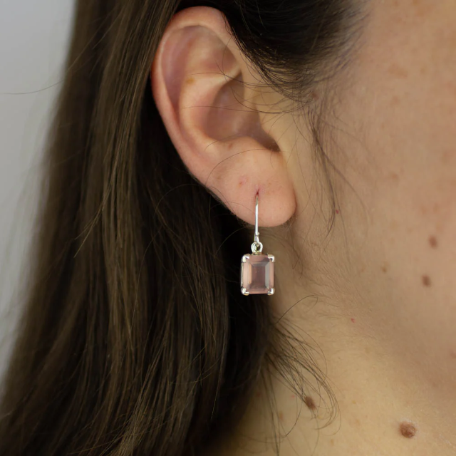 FACETED ROSE QUARTZ EARRINGS
