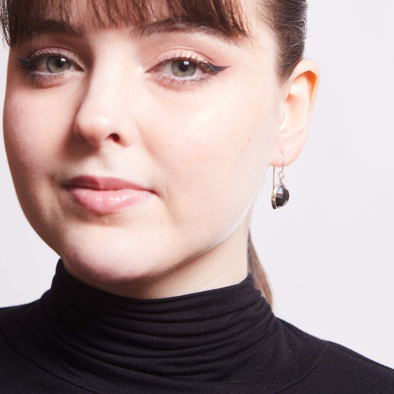 HEMATITE FACETED EARRINGS DROPS