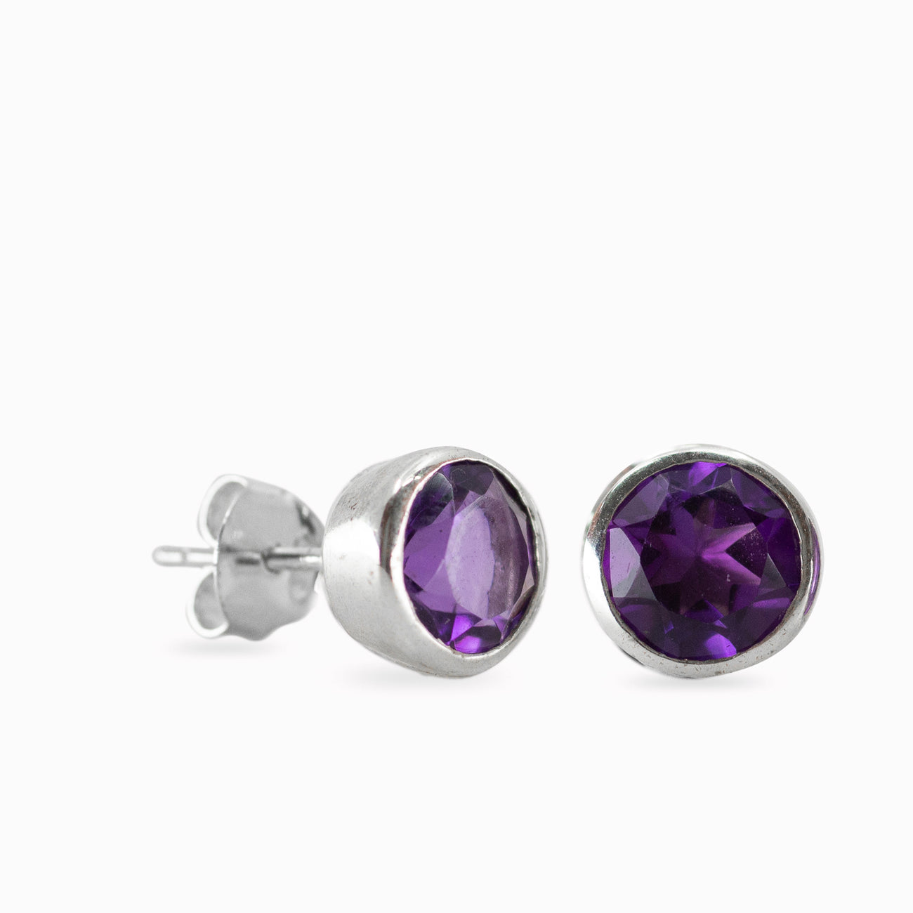 Amethyst Stud Earrings