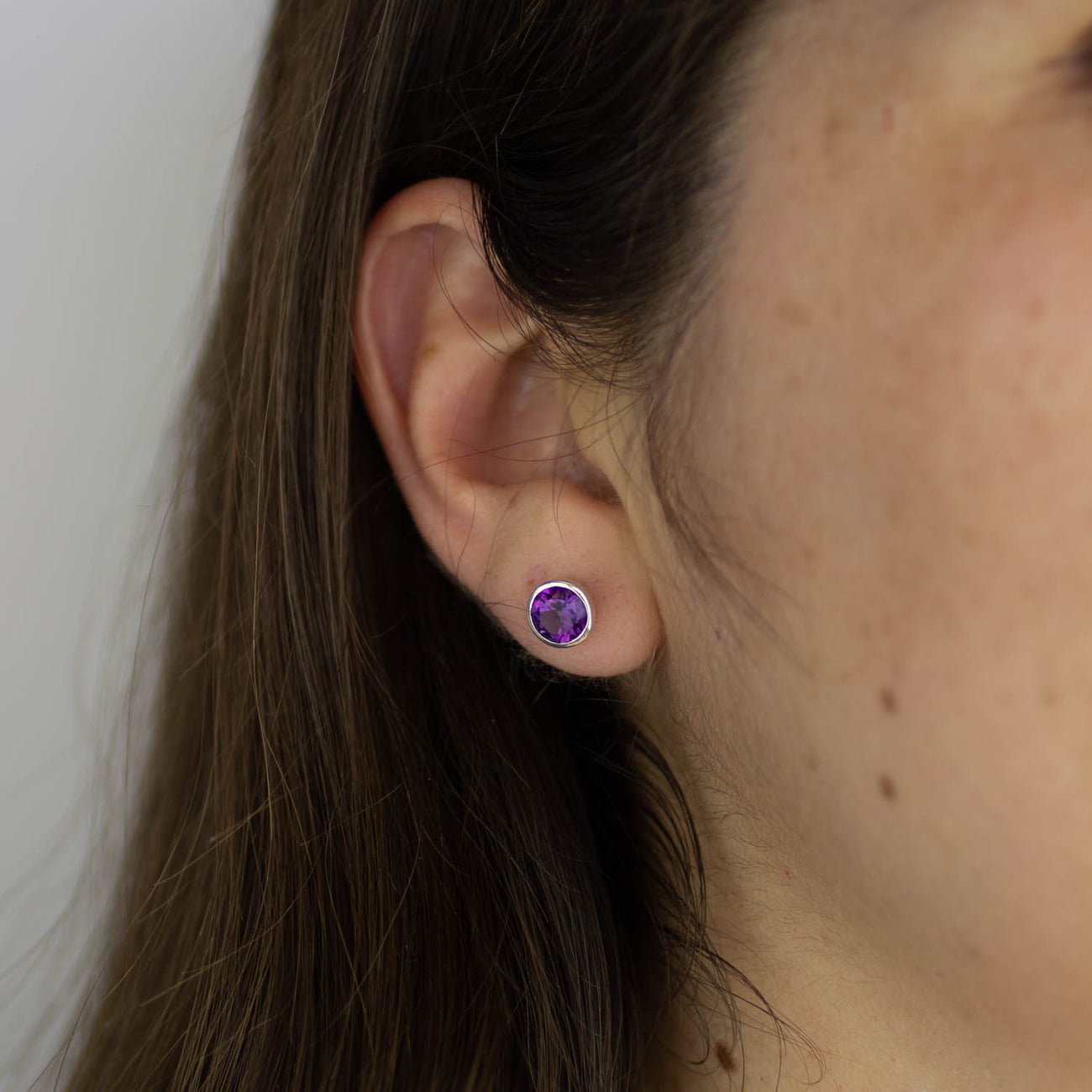 Amethyst Stud Earrings
