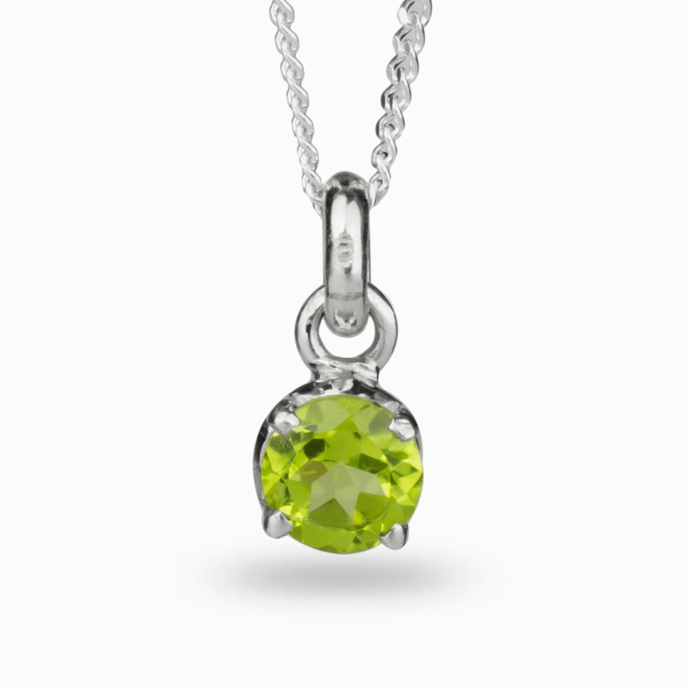 FACETED ROUND PERIDOT BIRTHSTONE NECKLACE | MADE IN EARTH