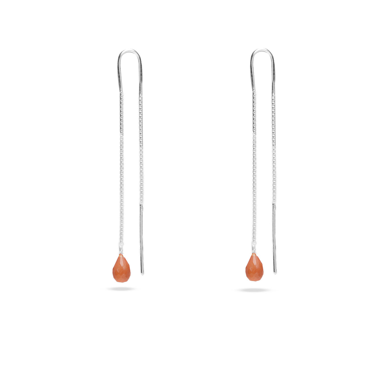 CARNELIAN BRIOLETTE DROP EARRING STERLING SILVER | MADE IN EARTH