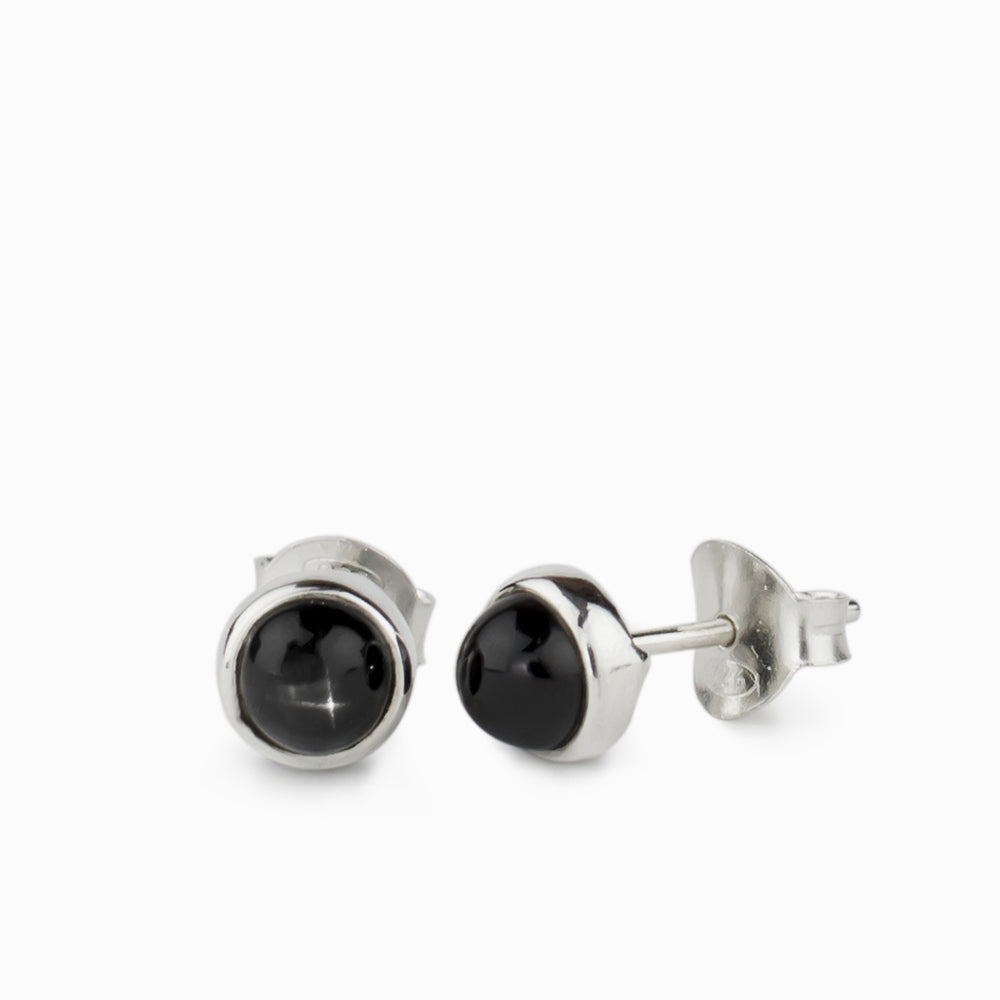 BLACK STAR DIOPSIDE STUD EARRINGS
