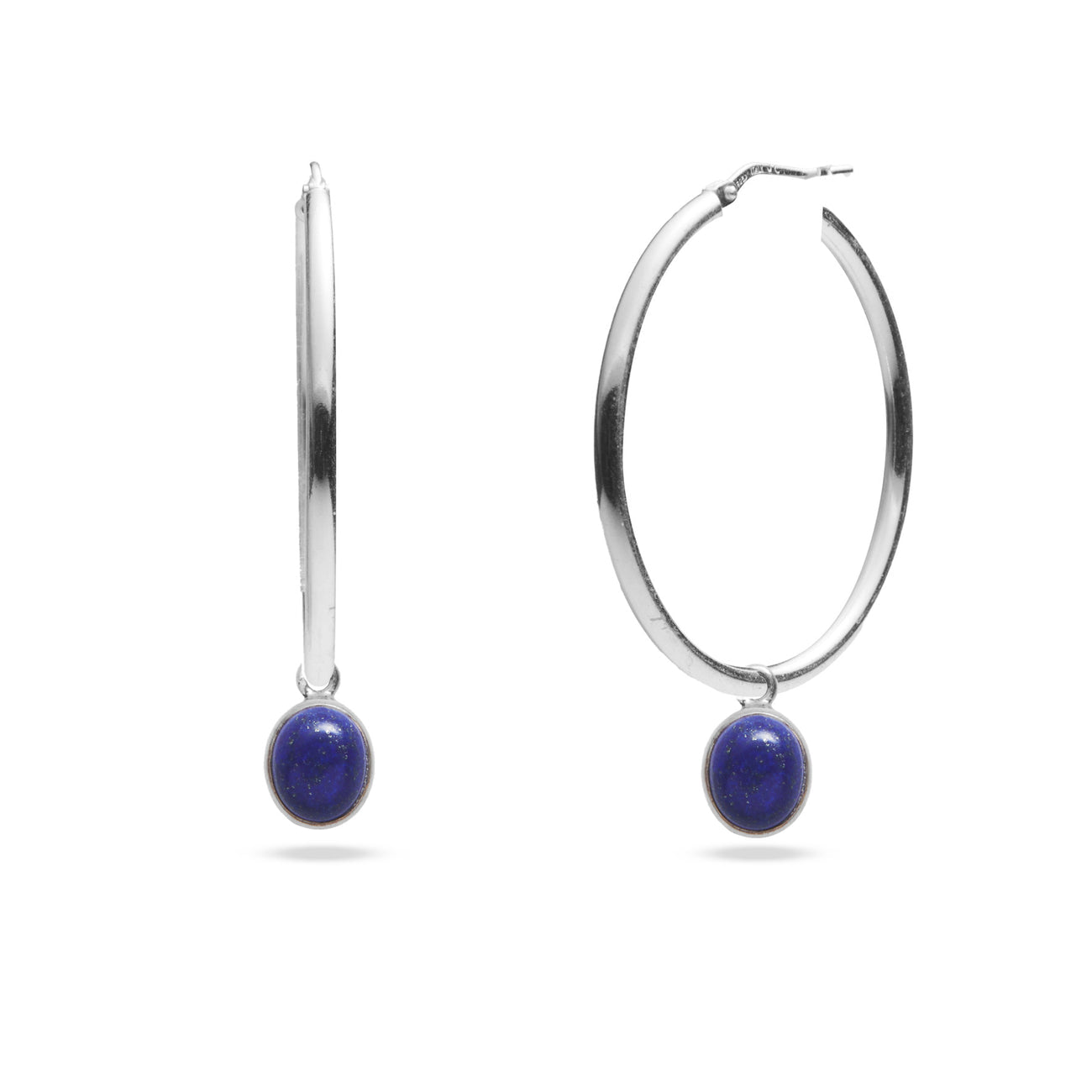 LAPIS LAZULI CABOCHON OVAL HOOP CHARMS | MADE IN EARTH