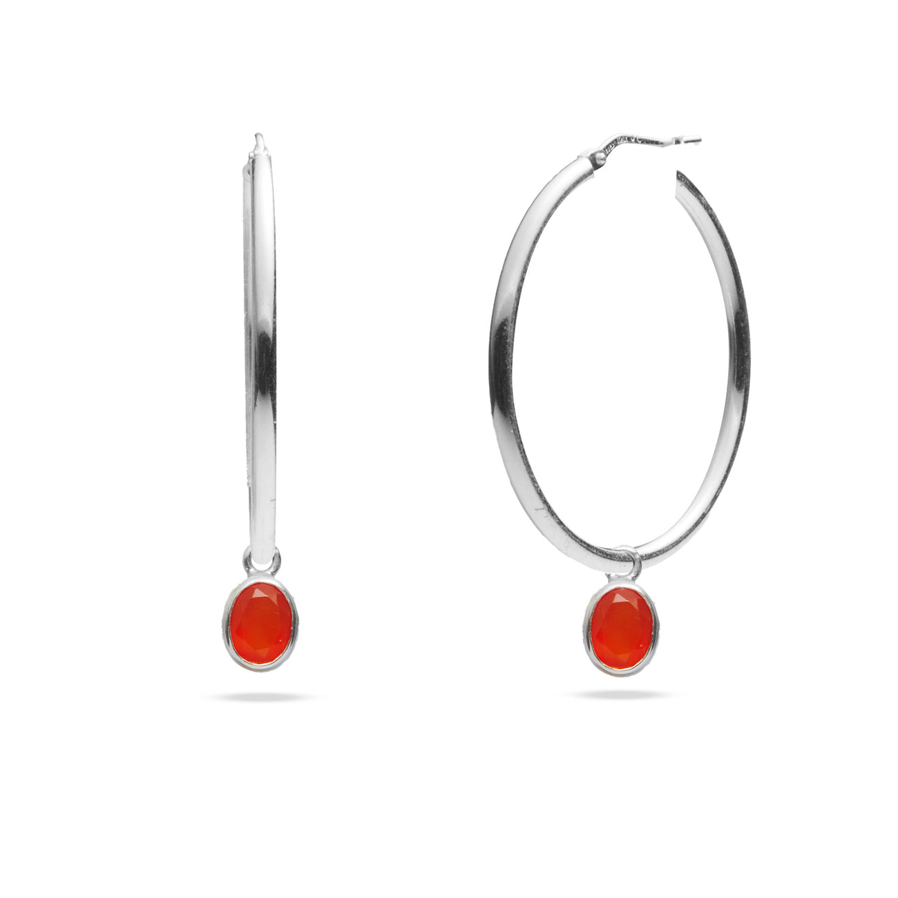 FACETED CARNELIAN HOOP CHARMS | MADE IN EARTH