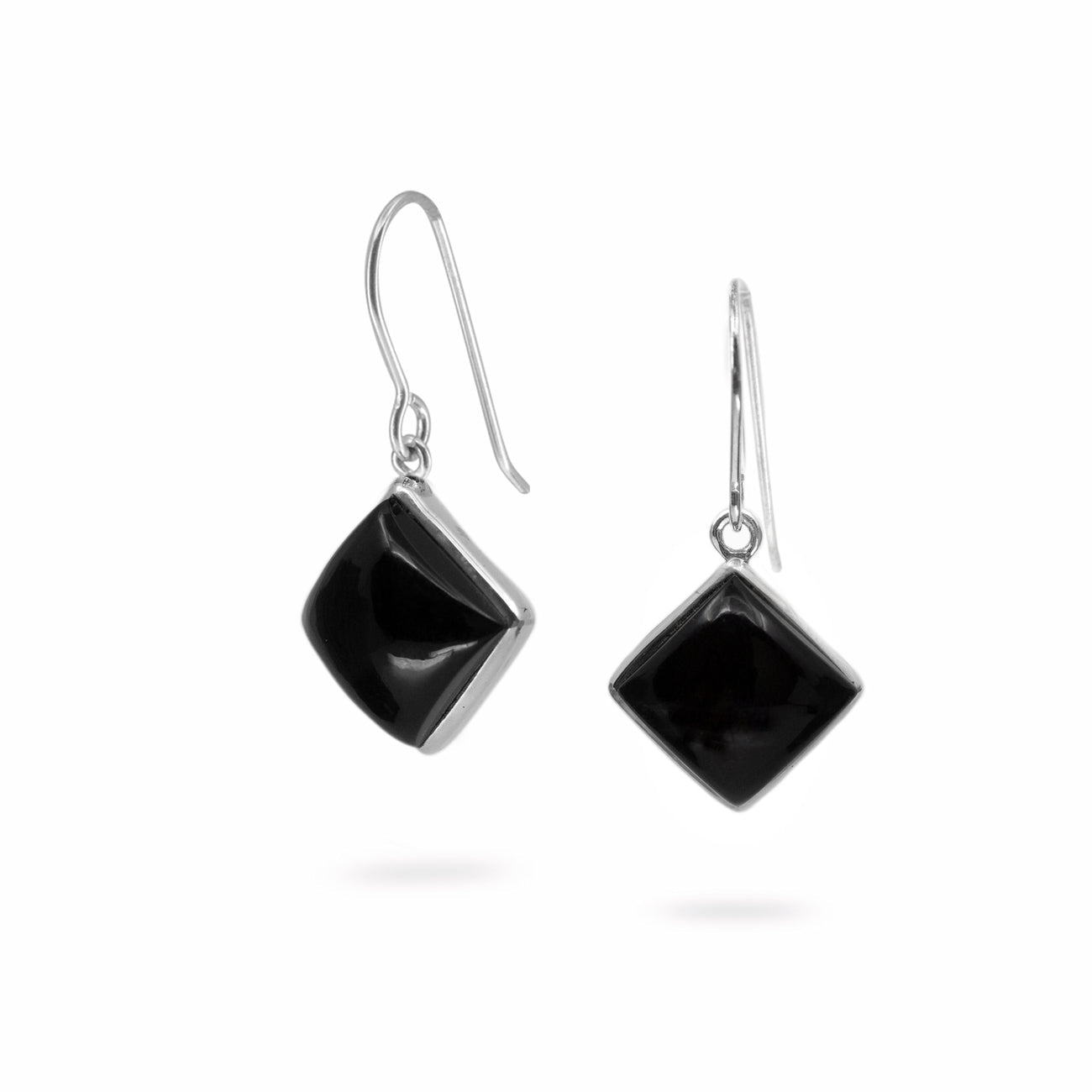 CABOCHON ONYX DROP EARRINGS