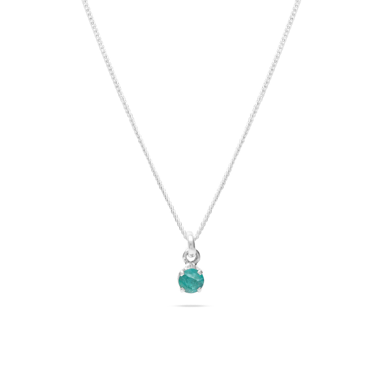 FACETED EMERALD BIRTHSTONE NECKLACE STERLING SILVER | MADE IN EARTH