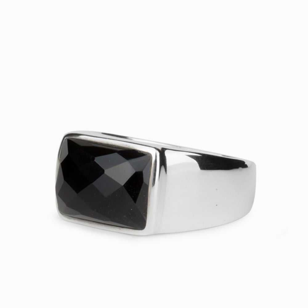 ONYX FACETED RING STERLING SILVER | MADE IN EARTH