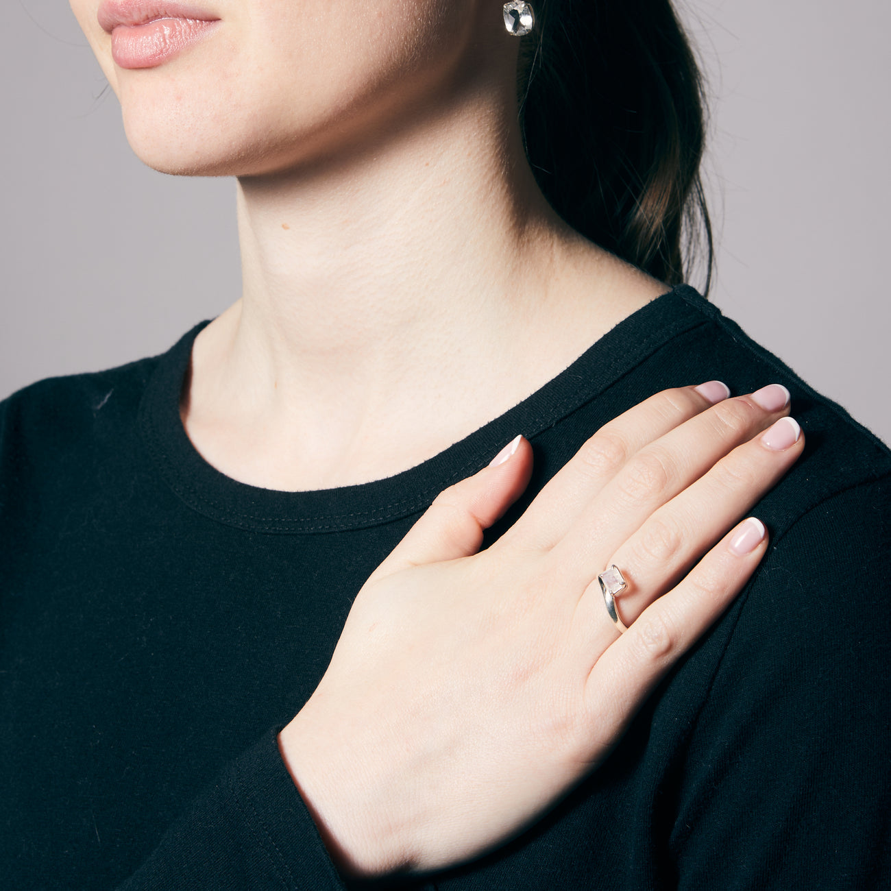 FACETED RAINBOW MOONSTONE RING STERING SILVER |MADE IN EARTH