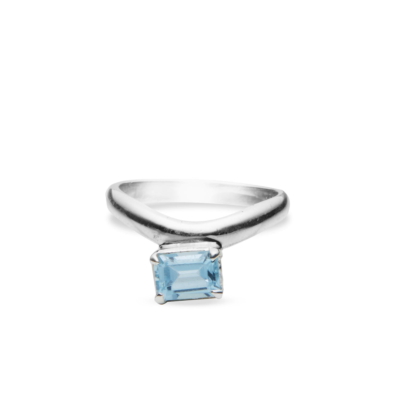 BLUE TOPAZ FACETED RING SILVER RING MADE IN EARTH