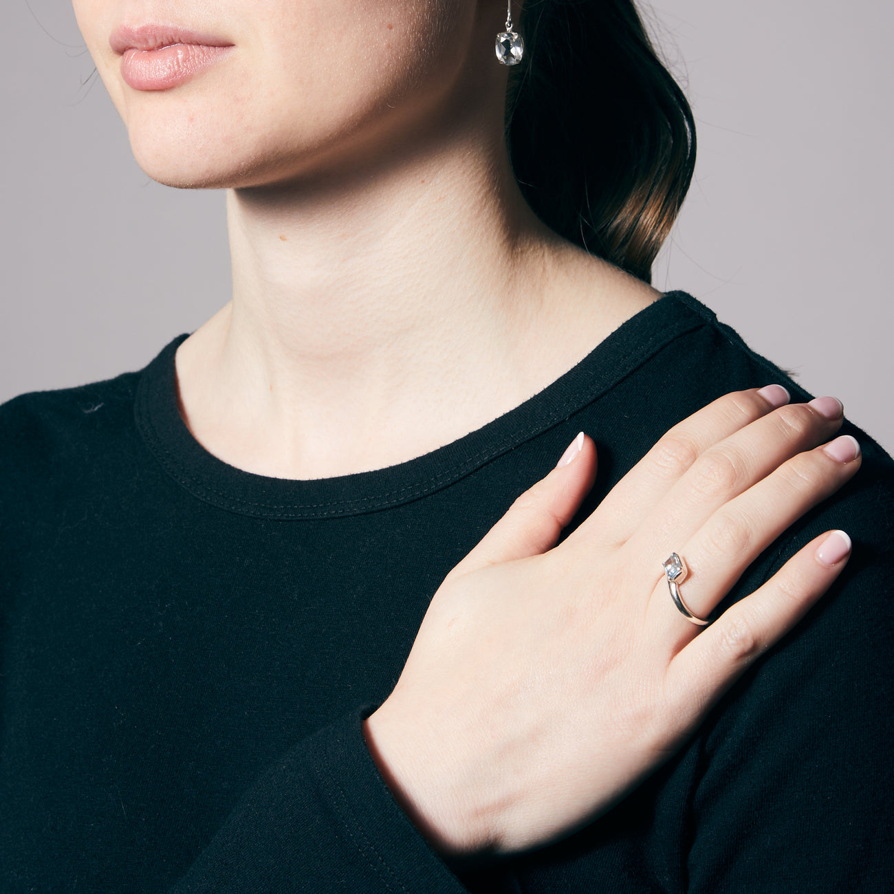 BLUE TOPAZ FACETED RING SILVER RING MADE IN EARTH