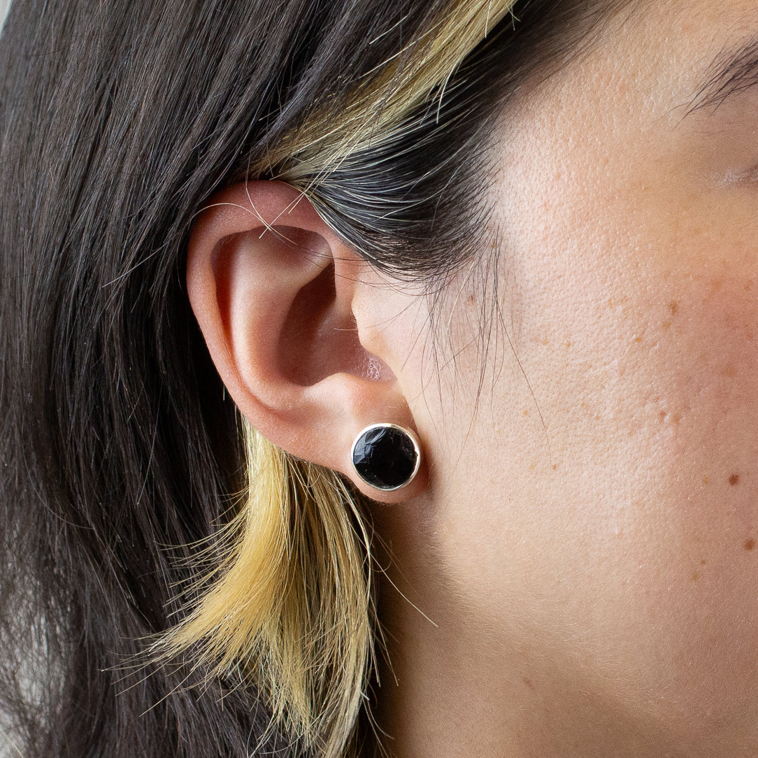 Apache Tear Obsidian Earrings