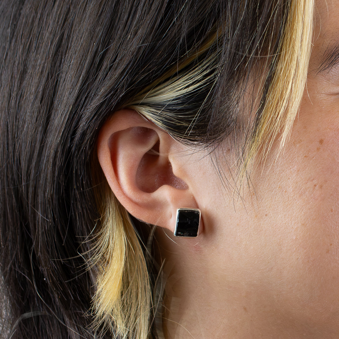 Apache Tear Obsidian Earrings
