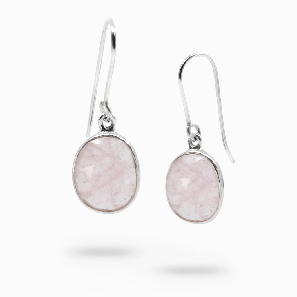Faceted Organic Morganite Drop Earrings
