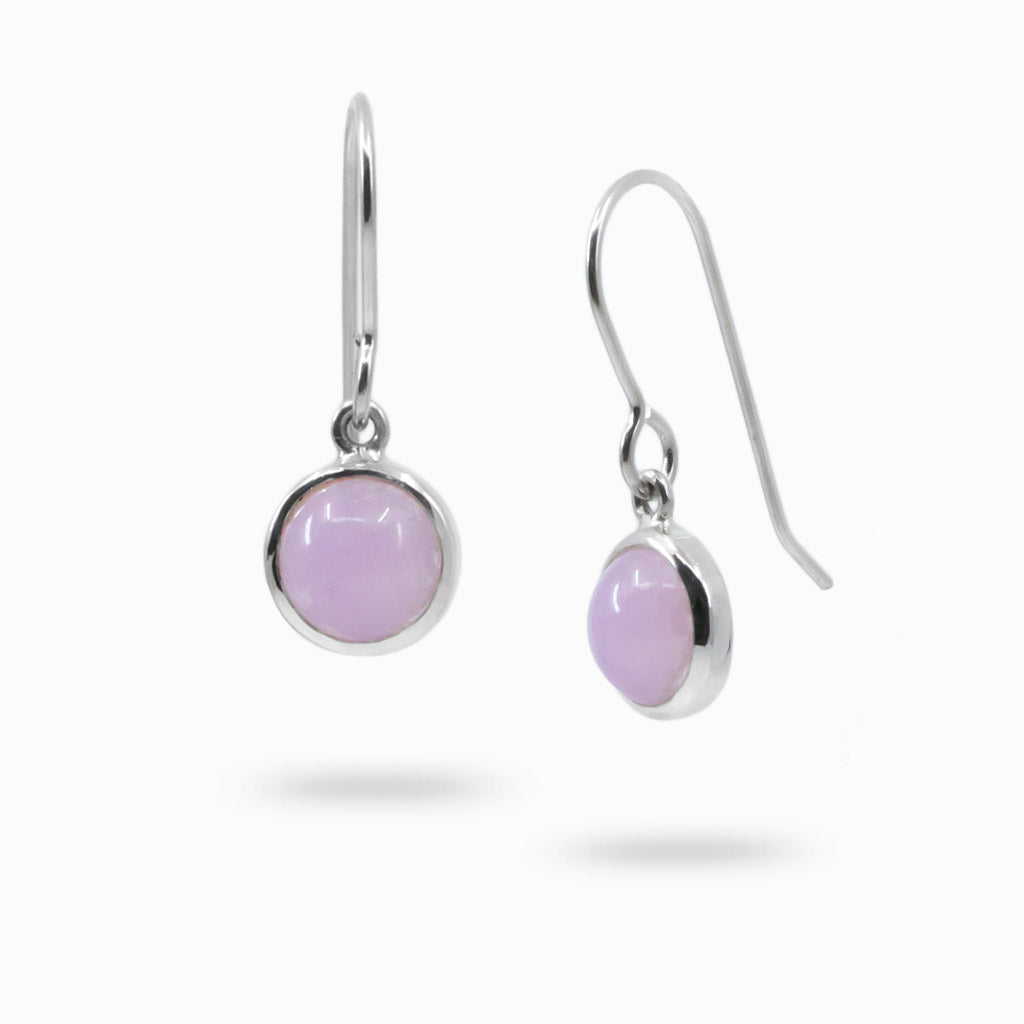 CABOCHON KUNZITE DROP EARRINGS