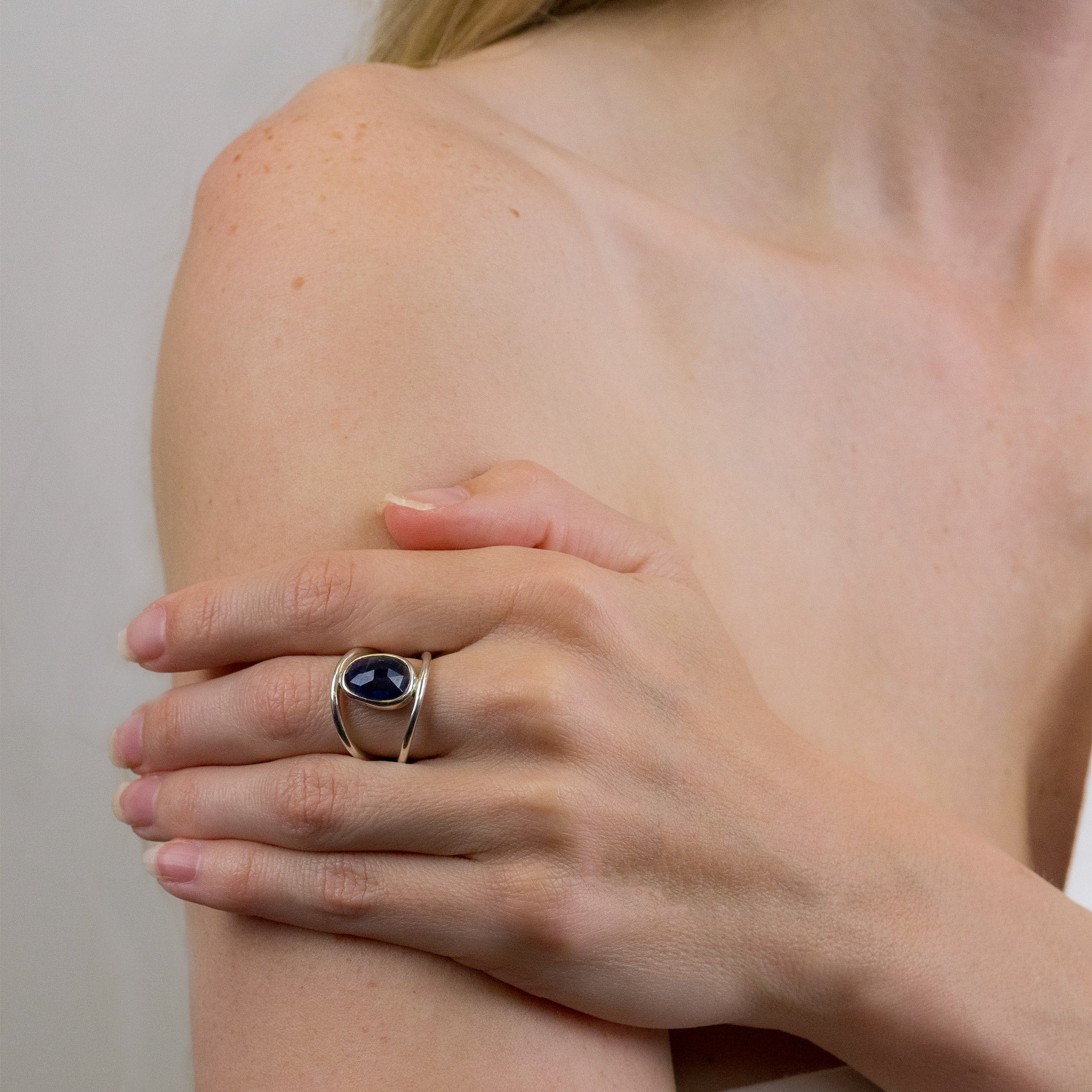kyanite ring on model